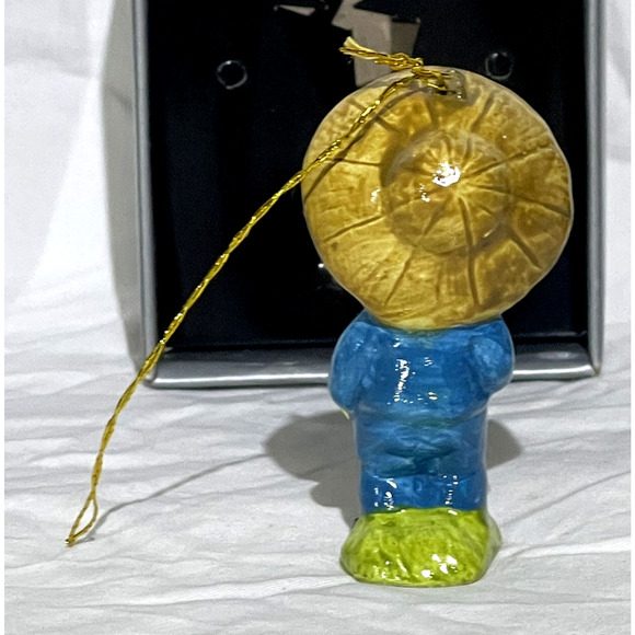 Vintage Berman Anderson Trims in Ceramic Christmas Ornament Boy with Hat In Box - Picture 2 of 5